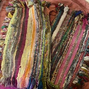 Handwoven Colorful Fringe X-large Pillow covers - Multicolor Fringe